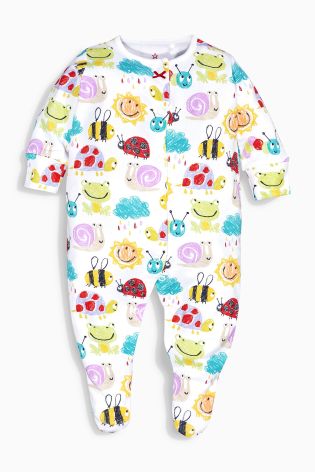 Yellow Sunshine Print Sleepsuits Three Pack (0mths-2yrs)